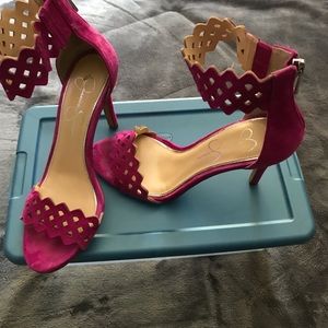 Jessica Simpson hot pink suede sandals